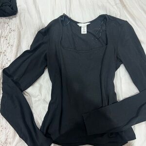 H&M Classic Black Long Sleeve Top